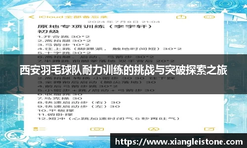 西安羽毛球队耐力训练的挑战与突破探索之旅